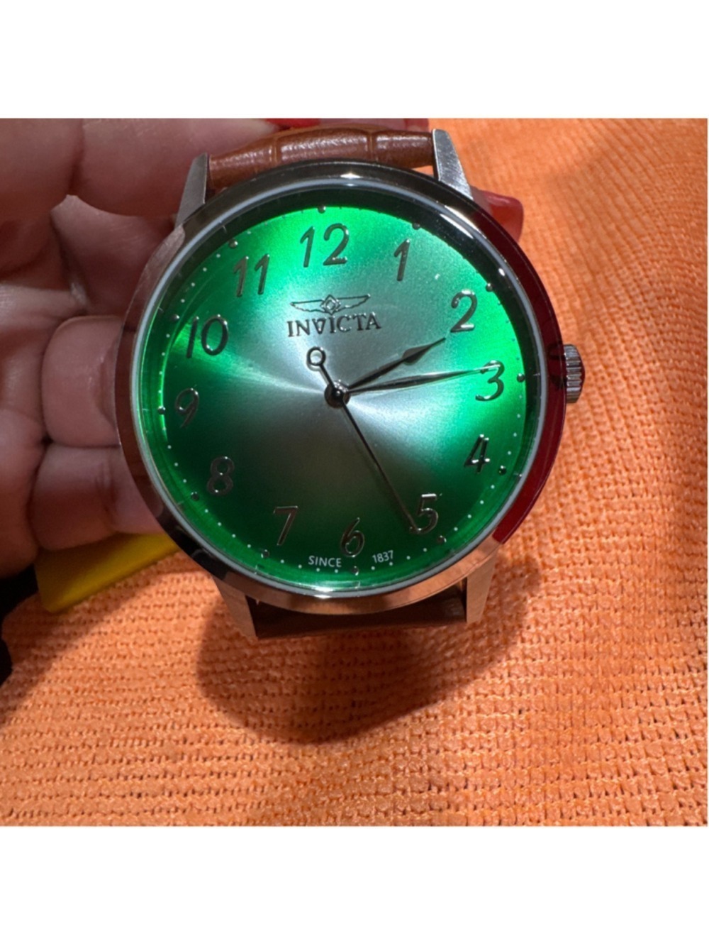Invicta Celestial Quartz 43mm Dial with Chestnut Leather Strap MRSP $170